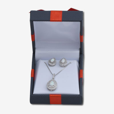 Gemstone Sterling Silver 2-Pc Pear Jewelry Set