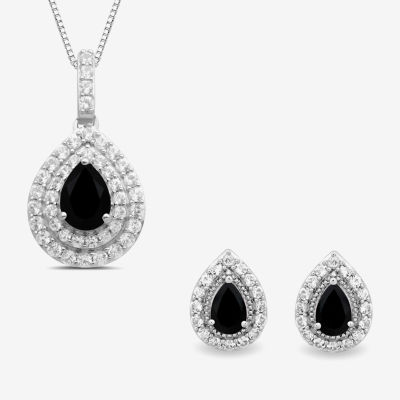 Genuine Black Onyx Sterling Silver 2-pc. Jewelry Set