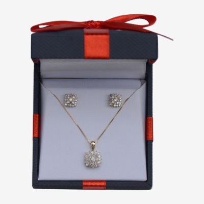 1 CT. T.W. Natural White Diamond 10K Gold 2-pc. Jewelry Set