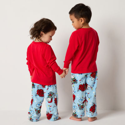 Unisex Peanuts Snoopy Crew Neck Long Sleeve 2-pc. Matching Family Pajama Sets