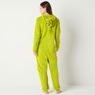 Unisex Adult Dr. Seuss Grinch Fleece Long Sleeve One Piece Pajama