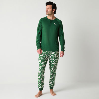 North Pole Trading Co. Mens Long Sleeve 2-pc. Pant Pajama Set