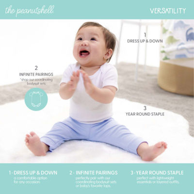 The Peanutshell Baby Unisex Easy-on + Easy-off Straight Regular Fit Pull-On Pant