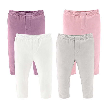 The Peanutshell Baby Girls 4-pc. Straight Pull-On Pant, 3-6 Months, Pink