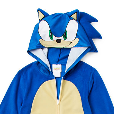 Little & Big Boys Fleece Sonic the Hedgehog Long Sleeve One Piece Pajama