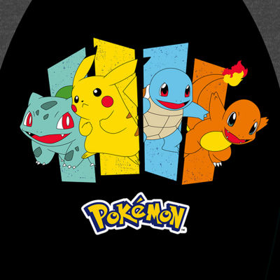 Little & Big Boys Crew Neck Long Sleeve Pokemon Graphic T-Shirt