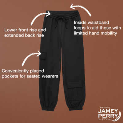 Jamey Perry x JCPenney Womens Adaptive Cargo Jogger Pant