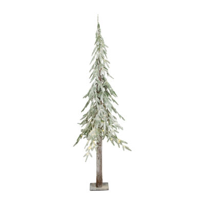 Northlight 6ft Prelit Alpine Flocked Artificial 6 Foot Pine Christmas Tree