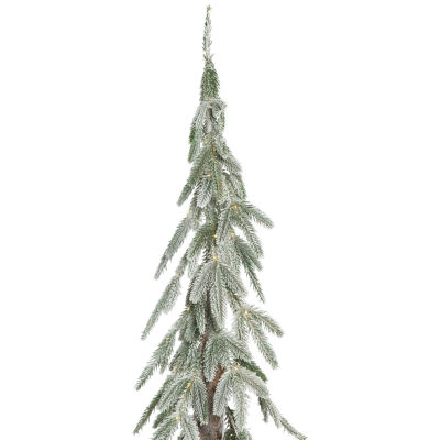 Northlight 6ft Prelit Alpine Flocked Artificial 6 Foot Pine Christmas Tree