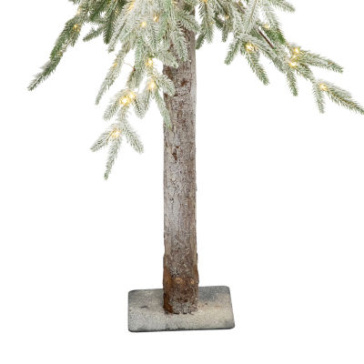 Northlight 6ft Prelit Alpine Flocked Artificial 6 Foot Pine Christmas Tree
