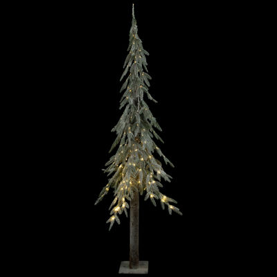 Northlight 6ft Prelit Alpine Flocked Artificial 6 Foot Pine Christmas Tree
