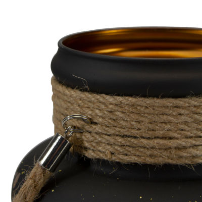 Northlight 8" Deer And Pine Trees Flameless Glass Candle Holder