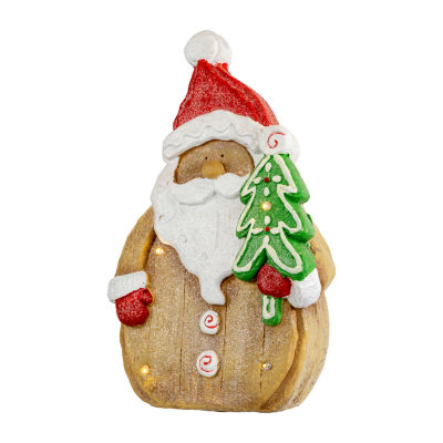 Northlight 16" Led Gingerbread Santa Claus Glittered Christmas Figurine
