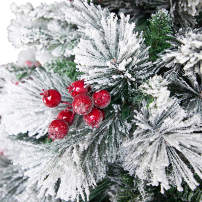 Northlight 7ft Full Flocked Fairfield Fir Artificial 6 1/2 Foot Flocked Pine Christmas Tree