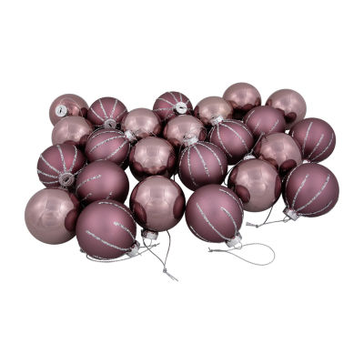 Northlight 2" Shiny And Matte Glass Ball 24ct Christmas Ornament