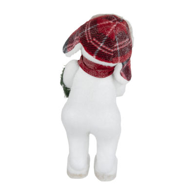 Northlight 16" Frosted Snowman With Wreath Christmas Figurine