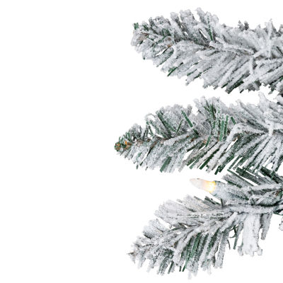 Northlight 4ft Prelit Pencil Flocked Alpine Artificial Clear 4 Foot Flocked Pine Christmas Tree