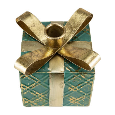 Northlight 5" Metal Gift Box Taper Candle Holder