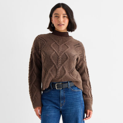 a.n.a Womens Crew Neck Long Sleeve Pullover Sweater