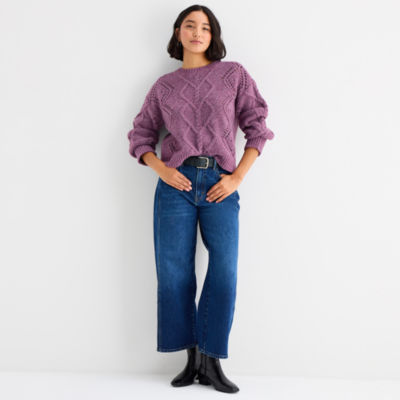 a.n.a Womens Crew Neck Long Sleeve Pullover Sweater