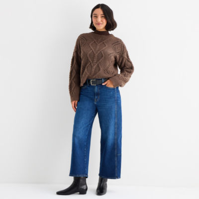 a.n.a Womens Crew Neck Long Sleeve Pullover Sweater