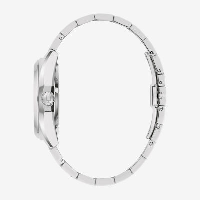 Bulova Surveyor Mens Automatic Silver Tone Stainless Steel Bracelet Watch 96b436