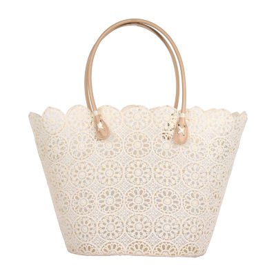 Karla Hanson Riki N Romi Lace Medium Trixy Cream Tote Bag