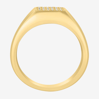 Effy Final Call Limited Quantities! Mens 1/6 CT. T.W. Natural White Diamond 14K Gold Over Silver Fashion Ring