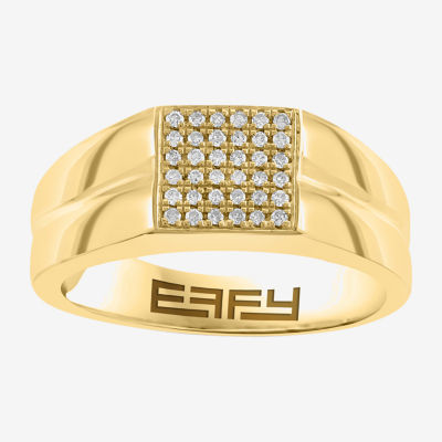 Effy Final Call Limited Quantities! Mens 1/6 CT. T.W. Natural White Diamond 14K Gold Over Silver Fashion Ring