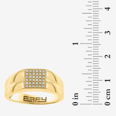 Effy Final Call Limited Quantities! Mens 1/6 CT. T.W. Natural White Diamond 14K Gold Over Silver Fashion Ring