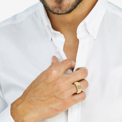 Effy Final Call Limited Quantities! Mens 1/6 CT. T.W. Natural White Diamond 14K Gold Over Silver Fashion Ring