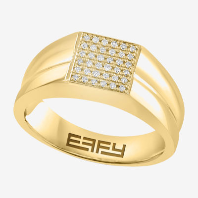 Effy Final Call Limited Quantities! Mens 1/6 CT. T.W. Natural White Diamond 14K Gold Over Silver Fashion Ring