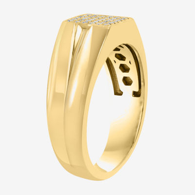 Effy Final Call Limited Quantities! Mens 1/6 CT. T.W. Natural White Diamond 14K Gold Over Silver Fashion Ring