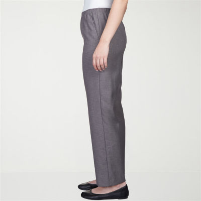 Alfred Dunner Classics Womens Straight Mid Rise Pull-On Pant