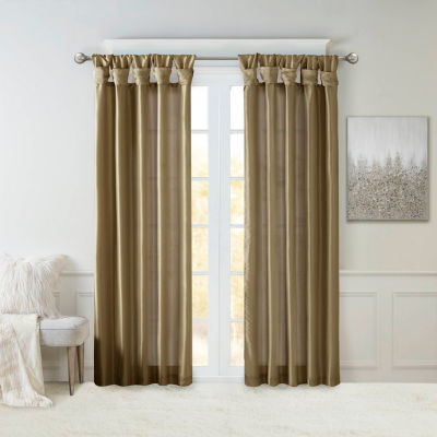 Madison Park Natalie Twisted Tab Tab Top Light-Filtering Single Curtain Panel