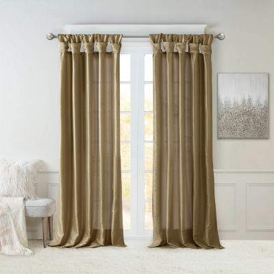 Madison Park Natalie Twisted Tab Tab Top Light-Filtering Single Curtain Panel