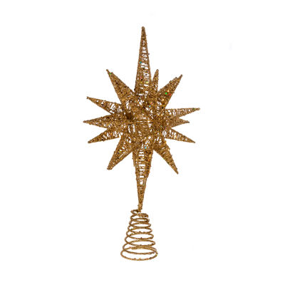 Kurt Adler 16.5-Inch Gold Glitter Wire 3d Star Treetop Topper