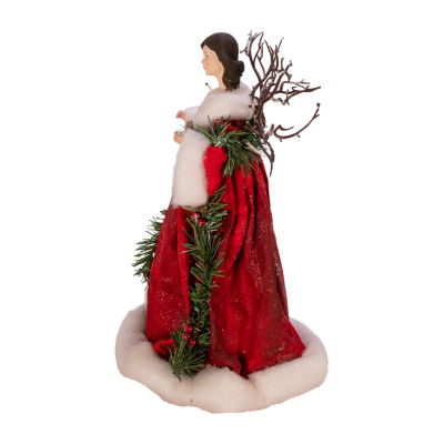 Kurt Adler 14-Inch Fabric Mache Red Angel Christmas Tree Topper