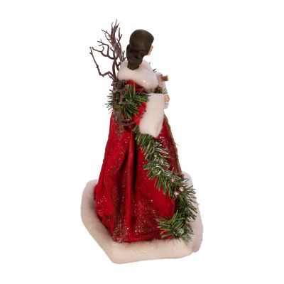 Kurt Adler 14-Inch Fabric Mache Red Angel Christmas Tree Topper