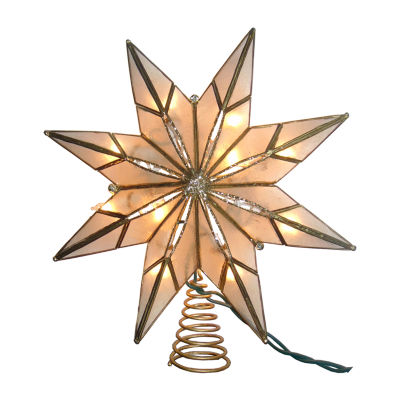 Kurt Adler 9-Inch 10-Light 8-Point Gold Capiz Star Tree Topper