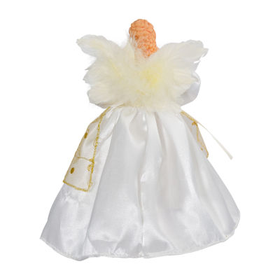 Kurt Adler 10-Light 9-Inch Ivory And Gold Angel Tree Topper