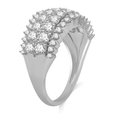 Womens 2 CT. T.W. Natural White Diamond 10K White Gold Band