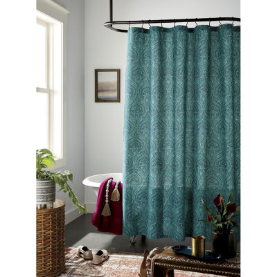 Rectangular Frayed Edge Turquoise Bath Rug