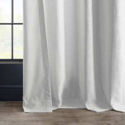 Exclusive Fabrics & Furnishing Heavy Faux Linen Light-Filtering Grommet Top Single Curtain Panel