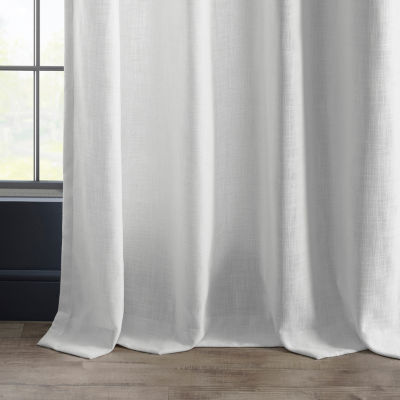 Exclusive Fabrics & Furnishing Heavy Faux Linen Light-Filtering Grommet Top Single Curtain Panel