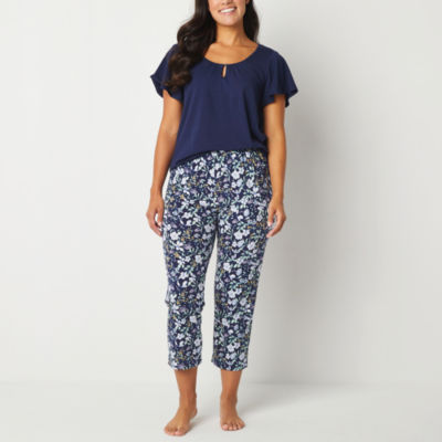 Liz Claiborne Cool and Calm Womens Tall Crew Neck Long Sleeve 2-pc. Pant Pajama  Set - JCPenney