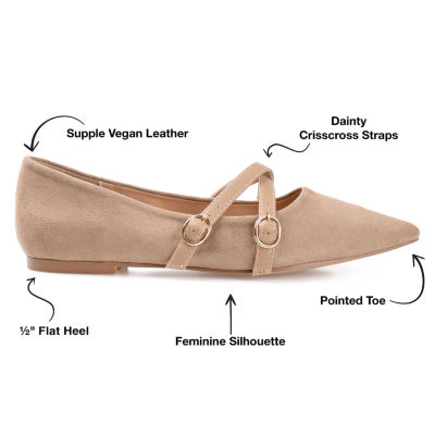Journee Collection Patricia-Wd Womens Pointed Closed Toe-Wide Width Ballet Flats
