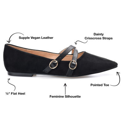 Journee Collection Womens Patricia-Wd Pointed Toe Ballet Flats-Wide Width