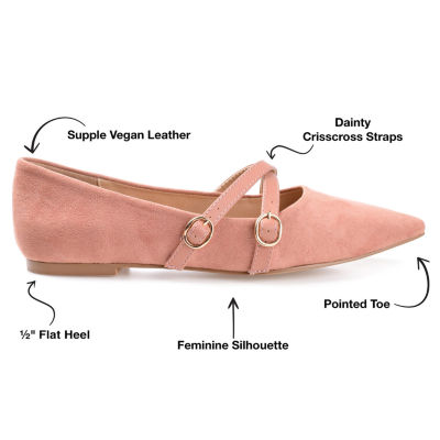 Journee Collection Womens Patricia-Wd Pointed Closed Toe Ballet Flats-Wide Width