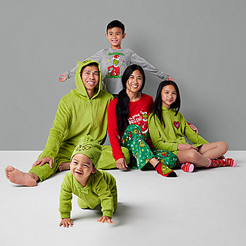 Family Mens Grinch Dr. Seuss Long Sleeve One Piece Pajama